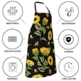thumbnail image 5 of Kdxio Bees and Sunflowers Apron with Pockets Adjustable Kitchen Aprons for Men Women Waterproof Aprons for Cooking,Drawing,Crafting, Baking Household Cleaning, 5 of 8