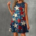 thumbnail image 2 of Women's Lightweight Sundress, Sleeveless Round Neck Summer Casual Dress with Patriotic Design, Perfect for Outdoor Celebrations,Light Blue M, 2 of 5