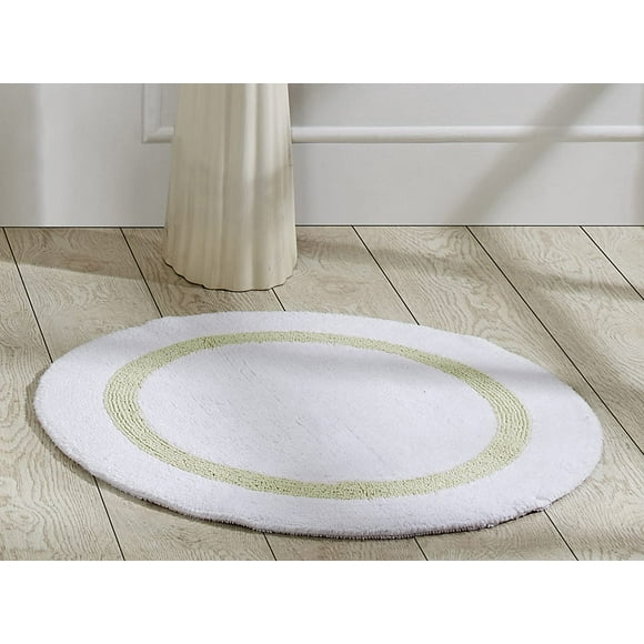 Better Trends Alfombras De Baño 100% Algodón, Colección De Hoteles, Color Blanco Y Salvia, Alfombra De Baño Absorbente Reversible, Lavable A Máquina, De Secado Rápido, Ideal Para Baño, Ducha, Dormitor