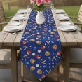 thumbnail image 6 of Baseball Sports Table Runner Linen Burlap Table Runner 120 Inches Long Modern Classic American Balls Blue Dresser Scarves for Kitchen Island Coffee Dining Room Party Wedding Holiday Decor 13"x120", 6 of 8