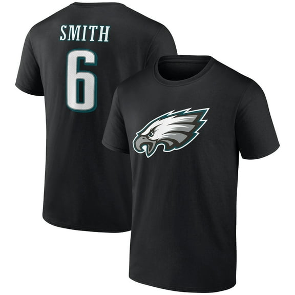 Men's DeVonta Smith Black Philadelphia Eagles Icon Player Name & Number T-Shirt