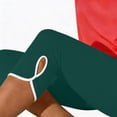 thumbnail image 5 of Women's High Waist Compression Capri Yoga Pants, Side Vent Detail Workout Leggings with Pockets, Plus Size Knee-Length Capri Tights for Gym, Running and Casual Wear Blackish Green L, 5 of 8