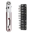 thumbnail image 4 of Flat Head Mini Ratchet Wrench 90 Degree Offset Screwdriver Handle with Bit Set Dual Drive Head Ratchet Wrench Hand Tool, 4 of 5