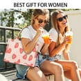 thumbnail image 5 of Large Capacity Tote Bag,Strawberry Plants Fruit Light Pink Pattern Handbag Fashion Luxury Tote Bag,15.7"x13"x 5.1" Inches,Laptop Compatible, 5 of 6