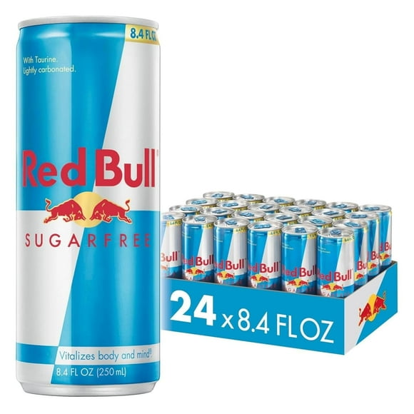Red Bull Sans Sucre, Boisson Énergisante, Boîtes de 8,4 Fl Oz, Pack de 24