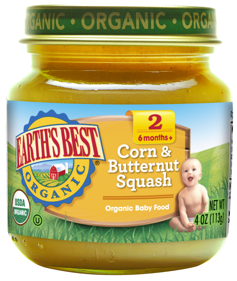 Earth's Best Stage 2 Organic Corn & Butternut Squash Baby Food, 4 oz