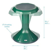 ECR4Kids ACE Active Core Engagement Wobble Stool for Kids, Flexible Classroom & Home Seating, Kids? Chair, Flexible Seating, Wiggle Chairs, 360 Degree Movement, 18-inch Seat Height, Green