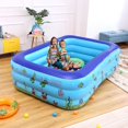 thumbnail image 4 of Inflatable Pool for Kids, 59" x 43" x 20" Higher Swimming Pool, Large Pool of PVC, Three Ring Airbag Toddler Pool with Cartoon Pattern, Thickened Kids Pools for Backyard, Garden or Indoor, 4 of 8
