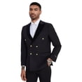 thumbnail image 4 of Tazzio Skinny Fit Double Breasted 2pc Suit Set with Velvet Peak Lapel, 4 of 4