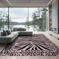 thumbnail image 2 of ODIKA Pink Stripe Leopard Cheetah Spotted Border Print Mixed Zebra Flowing Dynamic Foldable Easy Care for Queen Size Bedroom, Under Bed, Master, 2 of 7