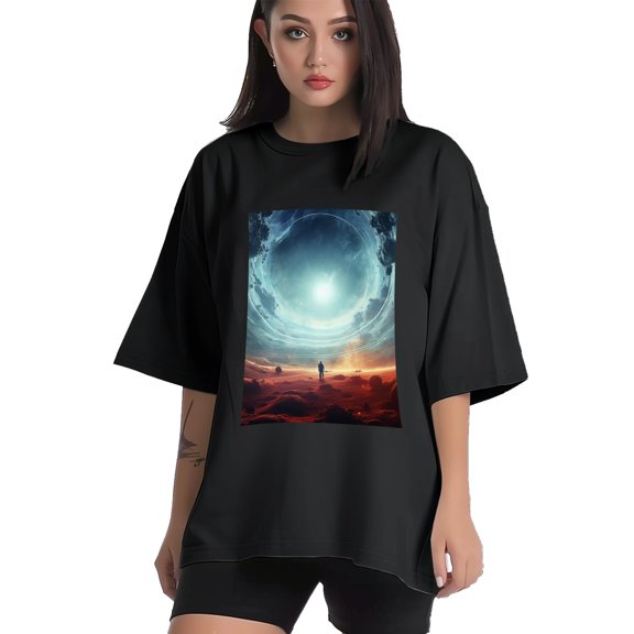 Plus Size Shirt for Women Black Tops for Women Short Sleeves Shirt for Women Space 2 T Shirt Crewneck Shirt for Women XS
