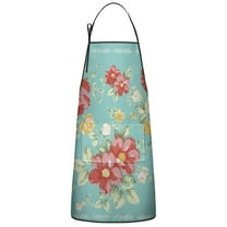 Women Men Adjustable Bib Apron with Pockets Pioneer Colorful Floral Cooking Kitchen Aprons