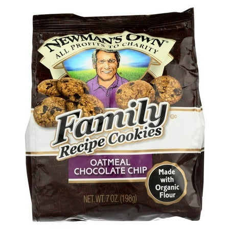 Newman's Own Organics Oatmeal Cookies - Chocolate Chip - Pack of 6 - 7