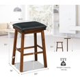 HBBOOMLIFE Stools Faux PU Leather Farmhouse Wood 30" Height Barstools