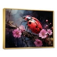thumbnail image 2 of Designart "Harmonious Encounter With Botanical Ladybug IV" Ladybug Floater Framed Canvas Art Print, 2 of 5