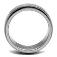 thumbnail image 3 of Luxe Jewelry Designs Men's Stainless Steel Straight Ring with Checkered Design, Size 10 (Pack of 2), 3 of 4