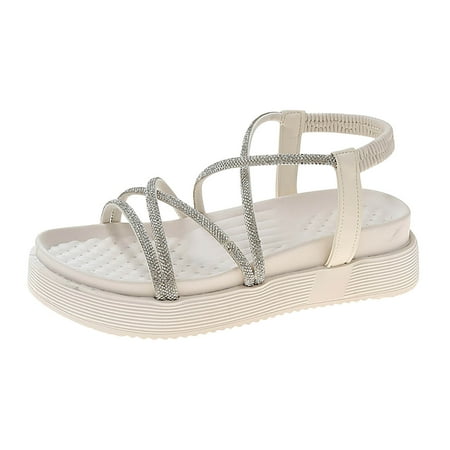 

Sandals Women Bow Soled Simple Thin Sandals Summer Thick Strap Buckle Fashion Double Women s Sandals