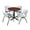 Cherry / Grey, variant on Romig Pillar 48 in. Round X-Base Breakroom Table- Maple & 4 M Stack Chairs- Black