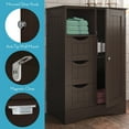 thumbnail image 6 of RiverRidge Ashland Single Door Bathroom and Laundry Storage Cabinet with 3 Drawers, Open and Adjustable Shelf - Espresso, 6 of 9