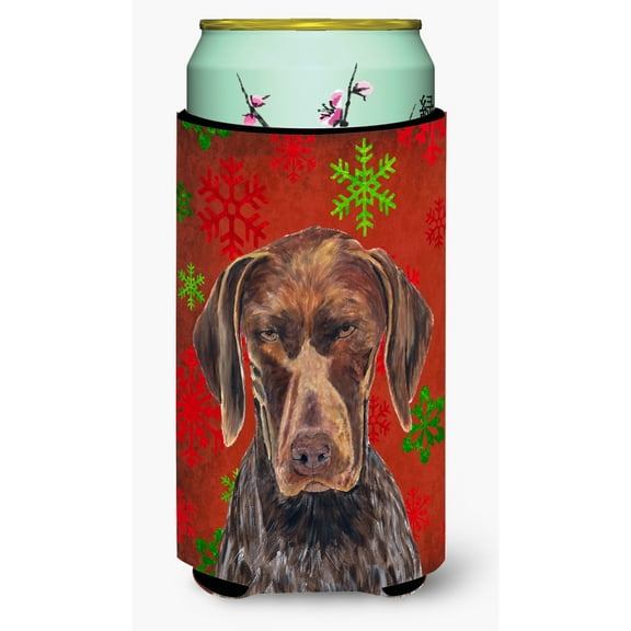 German Shorthaired Pointer Red  Snowflakes Holiday Christmas Tall Boy Hugger