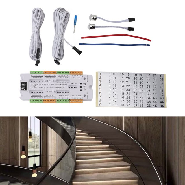 LED Motion Sensor Stair Light Controller, Motion Sensor LED Stair Light Controller Safety Cascaded 4 Speeds Adjustable High Sensitivity for Stairway Light
