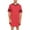 Stripe-Red, variant on Mens Nightgown Loose Comfy Pajamas Long Sleeves Soft Plain Night shirts Henley Big Tall Sleepwear Loungewear
