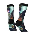 thumbnail image 3 of Goofa Cosmic Cat In Window Printed Men's Crew Socks, Soft Durable Breathable Moisture-Wicking with Odor Control Cotton socks, 3 of 9