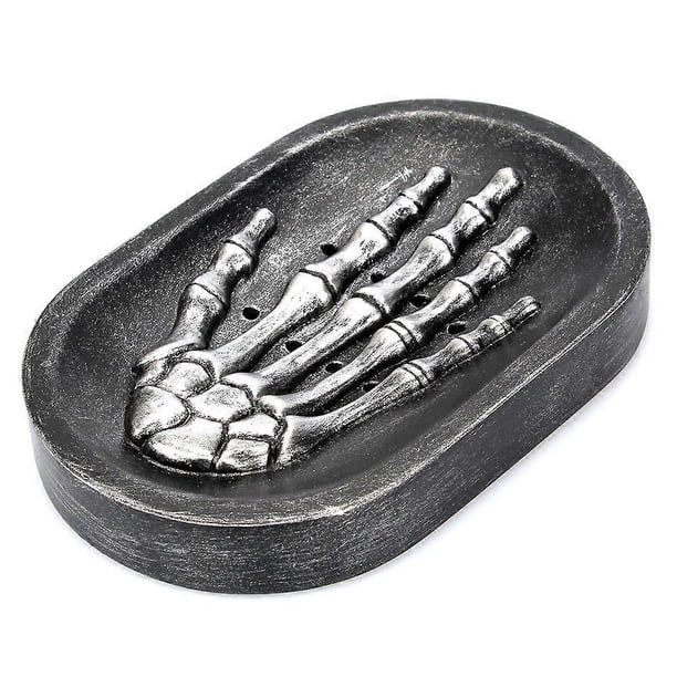 Hand Bone Skeleton Soap Dish, Soap Box, Soap Dish, Bathroom Countertop Soap Drip Tray, Resin Skull Hand Soap Organizer for Shower, Halloween Decoratio