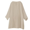 thumbnail image 5 of T Shirts For Women Beige Womens Tops Fashion Loose Button Stand Solid Color Sleeve Collar Casual Pocke Summer Tops, 5 of 7