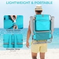 thumbnail image 3 of LAZY BUDDY Low Beach Chair, Portable Backpack Beach Chairs with Cooler Pouch, Outdoor Folding Camping Chair with Headrest, Armrests and Storage Bag, 3 of 8
