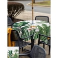 thumbnail image 5 of Outdoor Tablecloth with Umbrella Hole for Patio/Picnic/Party/Camping, Tropical Palm Trees Waterproof Table Cloth Square Cover Washable, Green Botanical Summer Flowers Plaid (60"x 60"), 5 of 9