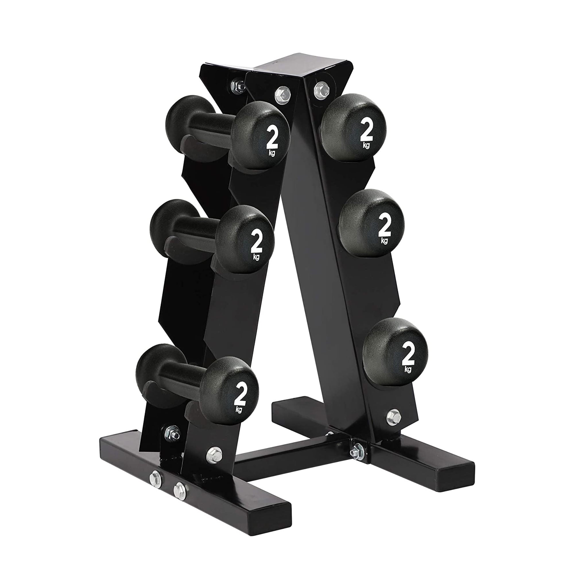 A-Frame Dumbbell Rack Stand Home Gym Fitness Storage Weight Tower Steel 3 Tier 