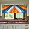 thumbnail image 3 of Yayeee Kitchen Curtains Tier Set of 2 Light Filtering 57"x24" Over Sink Window Panels, Orange Abstract Wavy, 3 of 7