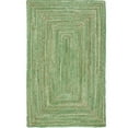 thumbnail image 2 of Indian Handmade Braided Green Color Cotton with Natural Jute Rectangle Area Rugs ,Home Decor Carpet Size 3 x 3 Feet Square ( 90 cm x 90 cm ), 2 of 3