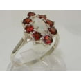 thumbnail image 2 of LBG British Made 925 Sterling Silver Natural Opal & Garnet Womens Statement Ring - 33 size options - Size 9, 2 of 7