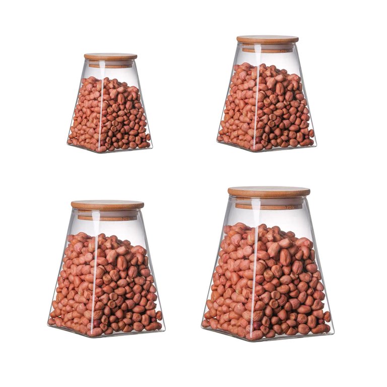 SHIMOYAMA Vacuum Coffee Beans Storage Bottles Airtight Coffee Jar Kitchen  Food Sealed Storage Transparent Glass Tank Container