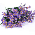 thumbnail image 4 of Coolmade 8 Bundles Artificial Daisy Flowers 14" Outdoor Spring Summer Decoration UV Resistant Fake Flowers (Purple), 4 of 8