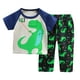 thumbnail image 1 of Odeerbi 1-8 Años Niños Niñas Trajes de Verano Dinosaurio Algodón Manga Corta Top Pantalones Pijama Dos Piezas Conjunto Ropa Interior Conjuntos, 1 of 3