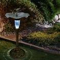 thumbnail image 3 of Alpine Corporation TEC316SLR Solar Birdbath with Birds and LED Light, LED Decor for Patio, Lawn & Garden, 41"H, Gold, 3 of 3