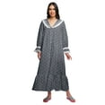 thumbnail image 1 of Moomaya Chemise de Nuit Maxi à Manches Longues Imprimée, Boutonnée, en Coton, Tenue de Sommeil, 1 of 5