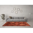 thumbnail image 3 of Ahgly Company Indoor Round Abstract Orange Modern Area Rugs, 8' Round, 3 of 4