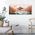 thumbnail image 6 of Boho Wall Art Framed Mid-Century Modern Wall Prints Geometric Mountain Forest Lake Abstract Nature Illustrations Modern Art Boho Wall Decor for Bedroom Living Room Bathroom-12 x16 x3 Natural, 6 of 6