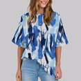 thumbnail image 2 of PVCS Womens Tops Women's Ladies Fashion Casual Cropped Short Sleeve Printing Loose Shirt Blouse Top, 2 of 7