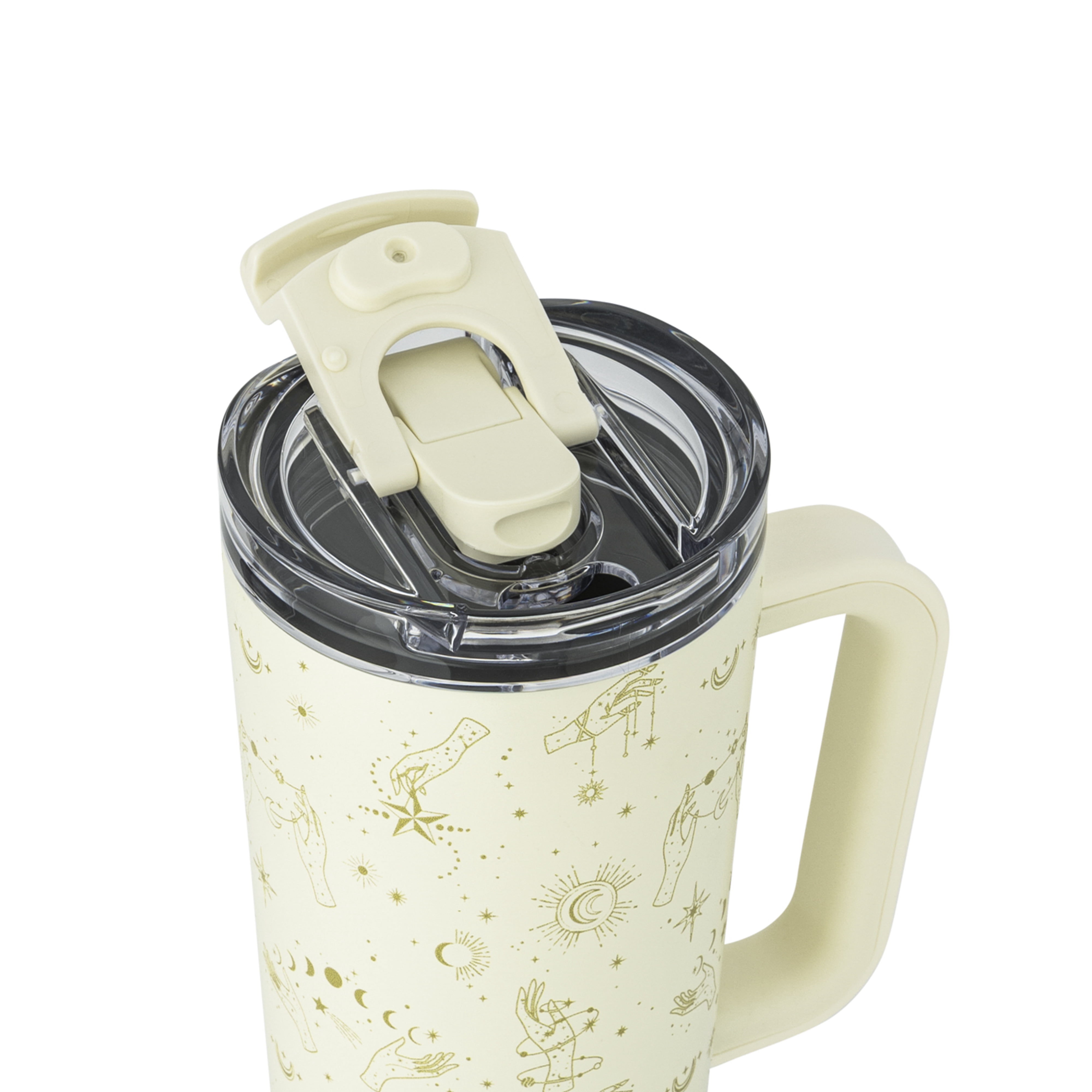 Thyme & Table 24oz Stainless Steel Luna Tumbler with Handle and Dual Straw Lid, Astrology
