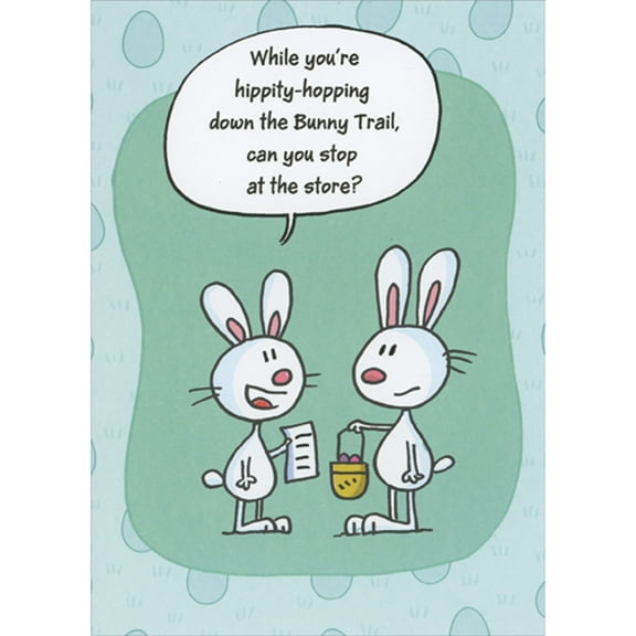 Designer Greetings Hopping Down the Bunny Trail: Stop at Store Funny / Humorous Easter Card for Husband