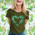 thumbnail image 2 of LUOGENLI T-shirts pour Femmes 2024 Mode Féminine Imprimé Saint-Patrick Col Rond Manches Courtes Haut Décontracté T-shirts (5) T-shirts Graphiques Vintage Saint-Patrick Vert Armée TTG, 2 of 5