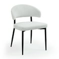 thumbnail image 5 of Set of 2 Ayoka White Boucle Dining Chairs with Black Iron Legs, 5 of 7