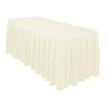 

17 ft. Accordion Pleat Polyester Table Skirt Ivory