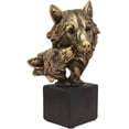thumbnail image 2 of Ebros Gift 6" Tall Gray Wolf and Pup Head Bust Figurine with Black Pedestal, 2 of 8