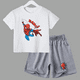 thumbnail image 3 of Conjunto de verano de Marvel Spider-Man para bebé adolescente, camiseta para niño, pantalones cortos, conjunto de 2 piezas, ropa deportiva de manga corta para niño y niña, marca de dibujos animados pa, 3 of 5